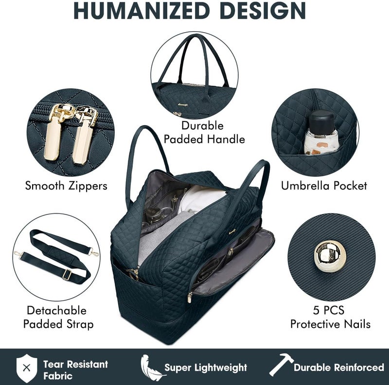 LUOCIP Large Women Travel Duffle Bag - Carry on Overnight Weekend Travel Duffel Tote Gym Bag with Wet Pocket Toiletry Weekender Overnight Bag for Travel Business Trips Sports Hospital 3 Pcs Set - Image 3